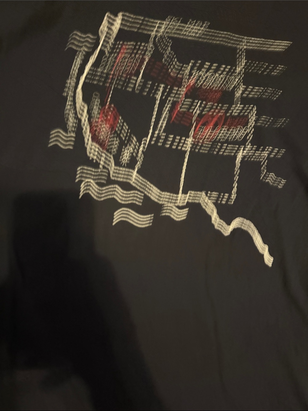 Banana Republic Black Short Sleeve Tee with White and Red Ski Map Graphic - Picture 3 of 6